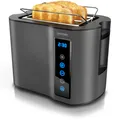 Produktbild: Arendo EL Toaster 2 Scheiben Touchpanel 800W LED Display Edelstahl Cool Grey