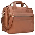 Produktbild: STILORD 'Adventure' Lehrertasche Herren Damen Aktentasche Office Büro Schulter- oder Umhängetasche Businesstasche für Laptop Leder, Farbe:sattel - braun