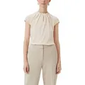 Produktbild: comma Satinbluse mit Raffung am Hals beige|weiß 34 EU