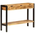 Produktbild: sideboard kommode massivholz mango 3 schubladen 110x35x75 cm