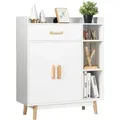 Produktbild: Sideboard weiss, Konsolenschrank aus Holz, Schubladenkommode freistehend, Beistellschrank Aufbewahrungsregal fuer Zuhause und Buero - Costway