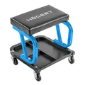Produktbild: Högert Technik - Werkstattsitz fahrbar mit Werkzeugablage Werkstatthocker Arbeitshocker Garagenhocker Montagehocker Rollhocker mit Rollen und Ablagen Maximale Belastung: 130 kg