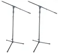 Produktbild: 2 x PROFI Mikrofonständer S22B Mikrofon Stativ Ständer schwarz mit Galgen/Schwenkarm