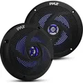 Produktbild: Pyle Outdoor Lautsprecher Box–wasserdichte Box Outdoor Speaker–Musikanlage mit LED-Lichtern als Boot, Auto & Pool Lautsprecher,Aufbaulautsprech...