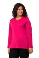 Produktbild: Ulla Popken Damen große Größen Übergrößen Plus Size bis 64, Oberteil, Langarmshirt, Basic, Langarm, Rundhalsausschnitt, magentapink 50+ 646801528-50+