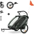 Produktbild: hauck 3in1 Fahrradanhänger Bike n' Walk Duo Dark-green - Grün