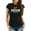 Produktbild: Neverless Print-Shirt Damen T-Shirt Moin Hamburg Slim Fit mit Print schwarz XL