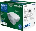 Produktbild: Duravit D-Code Wand-WC Set, Tiefspüler, rimless, 355x545mm, Weiß Hochglanz,