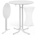 Produktbild: DeubaXXL DE Stehtisch Weiß 110x70cm + Stehtischhusse Weiß Ø70cm 997446