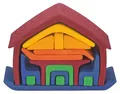 Produktbild: Happy Kidz Bausteine Haus mit Möbel Farbe: rot-blau 21403215064_rot-blau