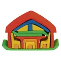 Produktbild: Bunte Stapelformen/ Steckspiel Haus mit Möbel, Möbelhaus rot Glückskäfer 523266