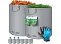Produktbild: KESSER® Gartensack Set Laubsack Gartenabfallsack inkl. Handschuhe - Selbststehend 4 Griffe Stabil Robust & Faltbar - Laubsäcke Rasenschnitt Gartensäcke für Gartenabfälle Grünschnitt