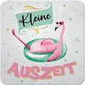 Produktbild: Sheepworld - 48143 - Untersetzer, B21, Flamingo, Kleine Auszeit, Kork, 9,5cm x 9,5cm