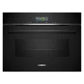Produktbild: Siemens CM724G1B1, iQ700 Smarter Einbau-Kompaktbackofen mit Mikrowellenfunktion, 60 x 45 cm, 900 W, Made in Germany, Schwarz, Hydrolyse, Air Fry, Backofenassistent, Teleskopauszug, Farb-Touchscreen
