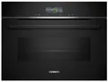 Produktbild: Siemens CM724G1B1 iQ700 Einbaukompaktbackofen mit Mikrowellenfunktion, 59,4 cm breit, 900 W, 45 L, Home Connect, Grillfunktion, schwarz