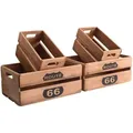 Produktbild: Mobili Rebecca - Rebecca Mobili 4er Set Korb Kiste Kasten Aufbewahrungsbox Braun Shabby 15x35x22