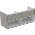 Produktbild: Ideal Standard Connect Air Möbeldoppel-Waschtischunterschrank, 1200x440x517mm, 2 Auszüge, E0829PS, Farbe: Eiche grau Dekor / weiß matt