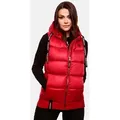 Produktbild: Navahoo Steppweste Kassidy stylische ärmellose Damen Weste mit Kapuze rot XS (34)