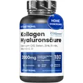 Produktbild: Vitastrong Kollagen Hyaluronsäure – 2000mg – 180 Tabletten – Coenzym Q10, Biotin, Vitamin C & D – Unterstützt Haut, Gelenke, Haare & Knochen