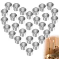 Produktbild: Aongray 30 Stück Kerzenhalter für Stabkerzen,Kerzentüllen Stabkerzenhalter aus Metall, Silber Klein Kerzeneinsatz Tafelkerzen,Kerzenständer,Kerzenhalter für Wohn,Esszimmerdekoration (22.2mm)
