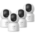Produktbild: ZOSI 4X 360° Schwenkbar Überwachungskamera Innen, 2,4GHz / 5GHz WiFi Kamera Indoor für Baby, KI Personenerkennung, Auto-Tracking, One-Touch Call