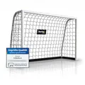 Produktbild: Racetex Fussballtore für Garten Kinder und Erwachsene [ENORM ROBUST] - Fußballtor Kinder mit Stabiler Stahlrahmen Front - Fußballtore inkl. Edelstahl Erdanker - Das Perfekte Tor für den Garten 180