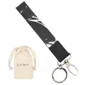 Produktbild: Things of Happiness Schlüsselband kurz mit Schlüsselring & Karabiner für Mann & Frau | Schlüsselanhänger | Kleines Geschenk Geburtstag, Valentinstag, Weihnachten | kurzes Lanyard (Schwarz/Marmor)