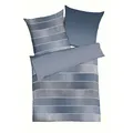 Produktbild: Kaeppel Bettwäsche Timeless Fein-Biber (blau 501, 1 x 80x80 + 1 x 155x220 cm)