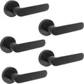 Produktbild: Emuca Satz von 5 Mackay Tieftürgriffe mit RoSette D50 mm Aluminium Nickel Satiniert