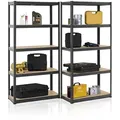 Produktbild: Lagerregal Basic 2er Set 180x90x40 Cm – 2 Schwerlastregale Mit 10 Böden – Max. 1750 Kg - Metall Verzinkt - Regale Kellerregal Metallregal - Grau - Juskys