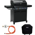 Produktbild: Taino - platinum yamara dark 4+2 Gasgrill Stahl 4 Brenner Sear-Burner Backburner mit Abdeckhaube