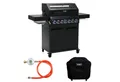 Produktbild: TAINO Gasgrill PLATINUM YAMARA DARK 4+2 + Haube, Spar-Set, Grillwagen, 4 Brenner, Sear-Zone, Heckbrenner, Edelstahl