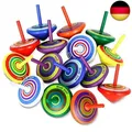 Produktbild: LISOPO 15 Stück Kreisel aus Holz Holzkreisel Spielzeug Bunt Spielzeugkreisel