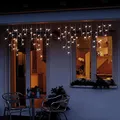 Produktbild: hellum LED-System Profi Eisregen-Vorhang Außen, verlängerbare Lichterkette warmweiß 80 LED, ohne Netzkabel, beleuchtete Länge 1,90 m, 20 Stränge, weißes Kabel, <59lm 555400