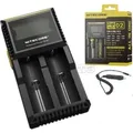 Produktbild: Nitecore - Ladegerät - Digicharger D2EU - Für IMR, Li-Ion, LiFePO4, Ni-Cd und Ni-MH Akkus - Schwarz