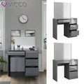 Produktbild: Schminktisch Sherry Grau Hochglanz, 90 x 75 cm, Spiegel, Frisiertisch Vicco