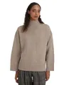 Produktbild: Style & Republic Damen Oversize Rollkragenpullover aus 90% Wolle & 10% Kaschmir, Weicher Boxy Strickpullover, Stilvoller Premium-Pullover für Herbst & Winter, Camel Melange, S