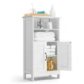 Produktbild: VEVOR Badezimmerschrank Badschrank 4-stufig aus Holz mit 2 Türen & verstellbarem Regal, Bodenschrank für Küche/Wohnzimmer/Eingangsbereich, freistehender Aufbewahrungsschrank Küchenschrank weiß