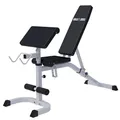 Produktbild: GORILLA SPORTS® Hantelbank - 7-Fach Rückenlehne und 4-Fach Sitz Verstellbar, mit Curlpult und Beinhalterung, bis 250kg Belastbar, Weiß - Schrägbank, Trainingsbank, Flachbank, Fitnessbank, Negativbank