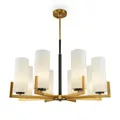 Produktbild: Maytoni Fortano Kronleuchter, Hängeleuchte 8x E27 Messing Weiss Glas