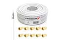 Produktbild: PremiumX 20m BASIC Koaxialkabel 135dB 4-fach SAT Koax Kabel 10x F-Stecker SAT-Kabel