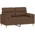 Produktbild: 2-sitzer-sofa Mit Zierkissen Braun 120 Cm Stoff Vidaxl