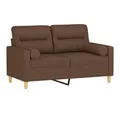 Produktbild: vidaXL Sofa 2-Sitzer-Sofa mit Zierkissen Braun 120 cm Stoff