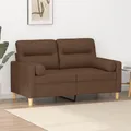 Produktbild: vidaXL 2-Sitzer-Sofa mit Kissen, Braun, 120 cm, Stoff