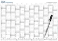 Produktbild: Jahresplaner Set 2026 Lumocolor, Wandkalender trocken abwischbar, Größe DIN A...
