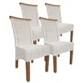 Produktbild: Amagohome Esszimmer Stühle Set Rattanstühle Perth 4 Stück weiß Esstisch Stühle Korbstühle nachhaltig : ohne Sitzkissen