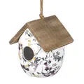 Produktbild: Deko Vogelhaus Blütenzauber mit Holzdach | Dekohänger | Haus Garten | 17x16 cm