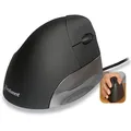 Produktbild: Evoluent Vertical Mouse Standard rechts Maus ergonomisch kabelgebunden schwarz, silber