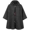 Produktbild: Kunst und Magie Strick Poncho mit Kapuze Umhang Cape Strickjacke Wolle Jacke Winter Mantel Damen, Größe:S/M