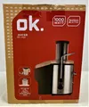 Produktbild: OK. OPJ 4321 Entsafter 1000 Watt / Farbe Schwarz/Silber(Edelstahl)  / 1,8L